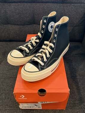 Converse Chuck Taylor All Star 70 High Top Black Canvas Sneakers size 8M / 10W